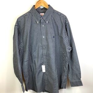 NWT Brooks Brothers Blue and grey Checkered Shirt size XL